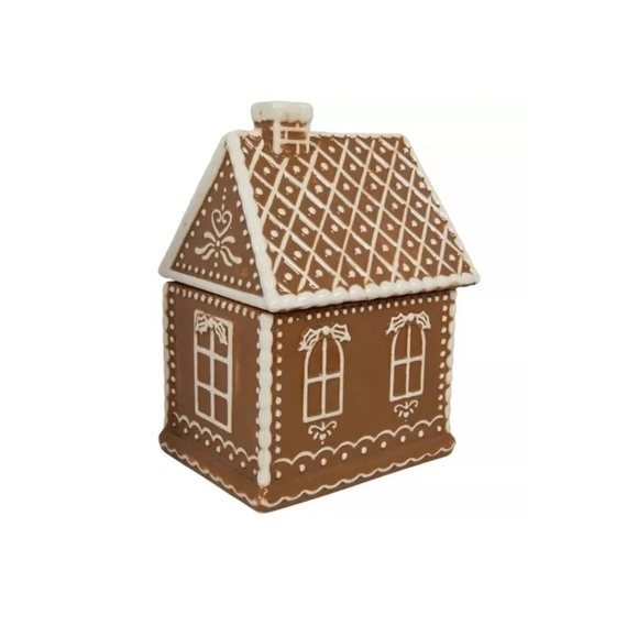 Gingerbread House Cookie Jar - Brown and White Viral Htf - Picture 2 of 3